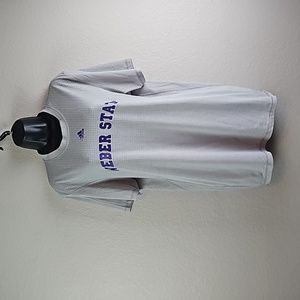 adidas | Men's Aeroknit Climacool Gray/Purple Webber State Cotton Blend Tee L